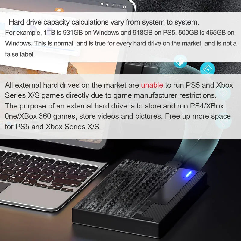 Disque Dur Externe USB 3.0 & Type-C Haute Vitesse 1TB / 500GB / 250GB / 160GB